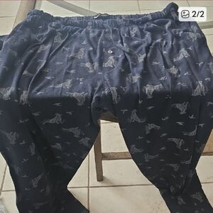 Women's Navy Pajama Pants with Dog Print
